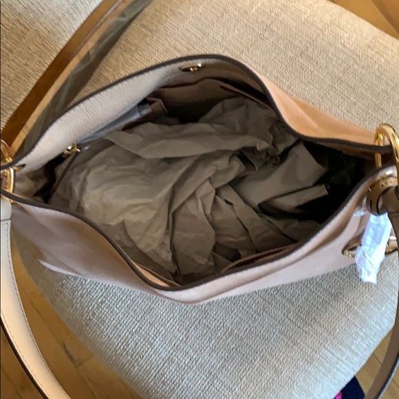 Michael Kors Lg Shoulder Nicole Suede Leather Tan - Picture 12 of 16